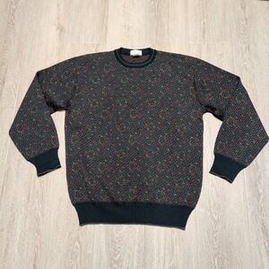 Vintage Tricots St Raphael Sweater Mens M Green Wool Crewneck Bloomingdales Soft